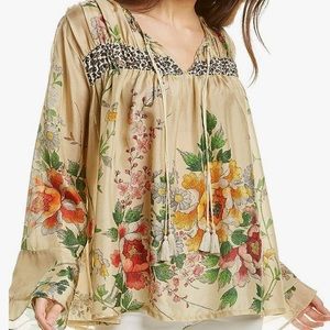 JOHNNY WAS Kofi blouse silk floral print
